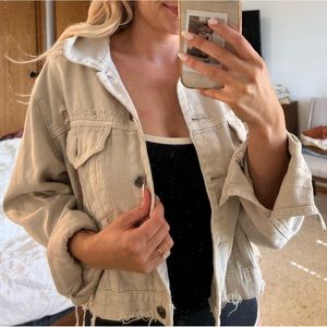 Tan denim jacket!